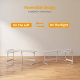 Cubiker L Shaped Desk, Computer Corner Desk, Gaming Desk with Monitor Stand, Home Office Study Writing Workstation, Space-Saving（47 Inch White） Cubiker