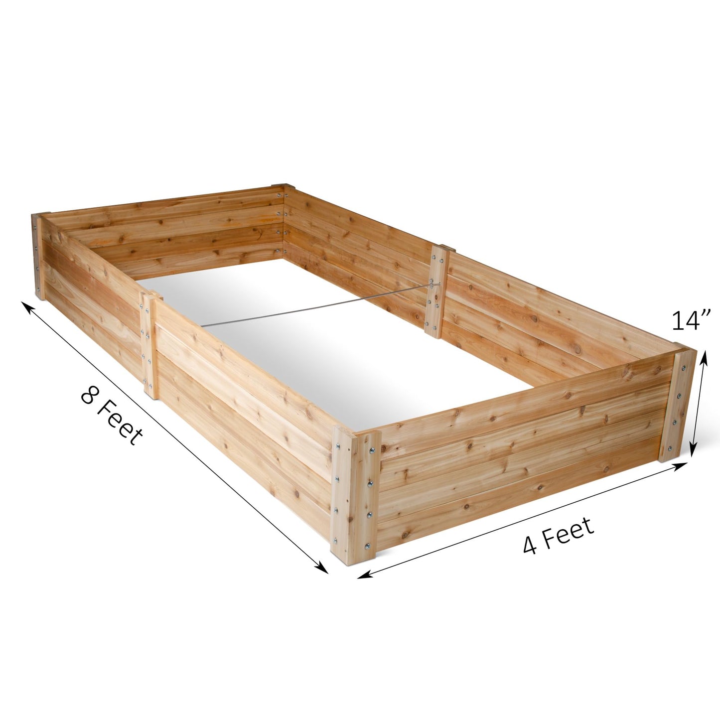 Infinite Cedar Select Cedar Raised Garden Bed - 4' x 8' x 14" - Handcrafted in Maine from North American Western Red Cedar Wood - WoodArtSupply