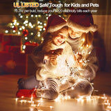 200 FT 500 LED Christmas Lights Outdoor Decorations Super Long Fairy Lights Waterproof 8 Modes Timer Clear Wire String Lights for Outside House Tree Patio Yard Wedding Party Holiday-Warm White JXLEDAYY