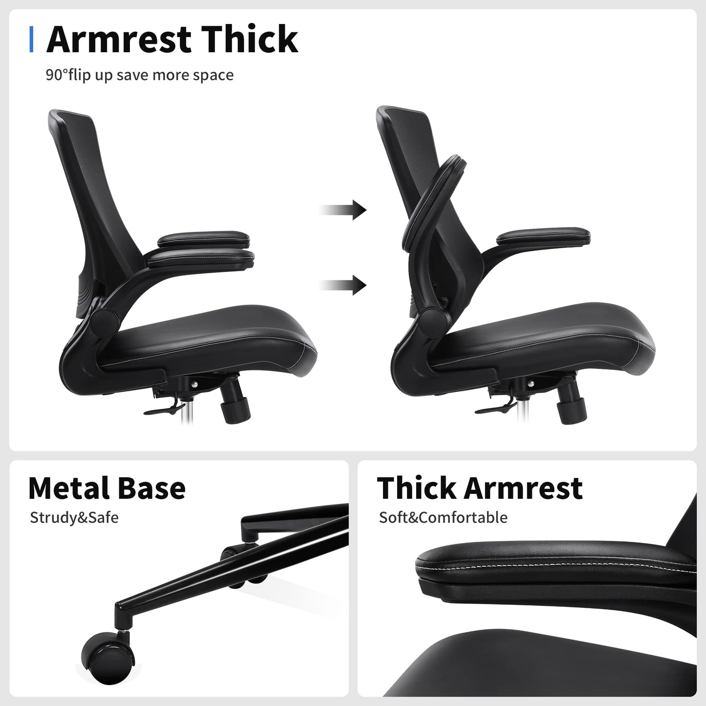 Misolant Tall Office Chair for Standing Desk, Drafting Chair with Foot Ring, Recline Office Drafting Chair, Standing Desk Chair with Adjustable Lumbar Support, PU Leather High Office Chair