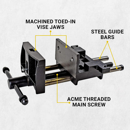 Yost Vises 7WW-DI 7" Heavy-Duty Ductile Iron Woodworker's Vise, Black - WoodArtSupply