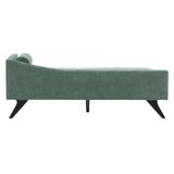 Christopher Knight Home Cagle Upholstered Loveseat Sofa with Splayed Legs, Birch Wood Frame Lounge Chair, Living Room Chaise Lounge Chair Indoor, Soft Lounge Sofa with Rolled Accent Pillow, Green Christopher Knight Home