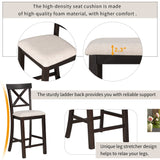 6-Piece Dining Table Set Wood Rectangular Couter Height Dining Table with 4 Chairs and a Bench Modern Dining Set for 6 People Ideal for Kitchen, Dinning Room and Bar Table, Espresso Bellemave