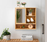 ZYBT Bamboo Bathroom Cabinet,Mirrored Medicine Cabinets,Bathroom Cabinet Wall Mounted with Storage,Medicine Cabinets with Mirror,Over The Toilet Storage with 2 Sliding Doors ZYBT