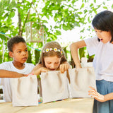 Amylove Mini Tote Bag Sublimation Blank Canvas Tote Bags Reusable Grocery Bags DIY Sack Goody Bag for Party Event Bag(8.5 x 8 Inch,Natural Color,24 Pcs) Amylove