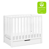 Carter's by DaVinci Colby 4-in-1 Convertible Mini Crib with Trundle Drawer in White, Greenguard Gold Certified, Undercrib Storage DaVinci