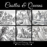 Castles and Queens Grayscale Coloring Book: Learn Grayscale Coloring Techniques with Provided Instruction and Color Blending Charts to Advance Your ... Every Page (Grayscale Coloring Book Series) Majosta