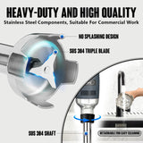 VONCI 500W Commercial Immersion Blender, 16" SUS 304 Removable Shaft, Heavy Duty Power Hand Mixer with Variable Speed 6000-20000RPM, Professional Electric Stick Blender for Restaurant Kitchen Use. VONCI