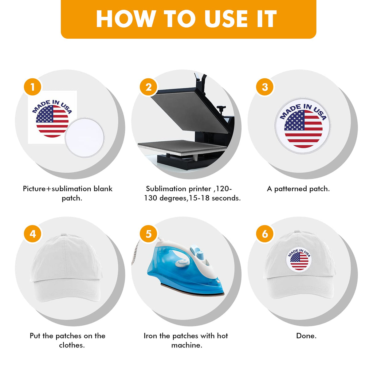 30 Pieces Sublimation Patches Fabric Iron-on Blank Patches 3 Shapes Repair Patches Sublimation Blank Hat Patch for DIY Crafts, Caps Clothes Shoes Bags Backpacks Uniforms (White Frame) Waydress