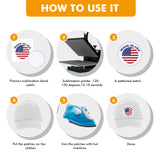 30 Pieces Sublimation Patches Fabric Iron-on Blank Patches 3 Shapes Repair Patches Sublimation Blank Hat Patch for DIY Crafts, Caps Clothes Shoes Bags Backpacks Uniforms (White Frame) Waydress