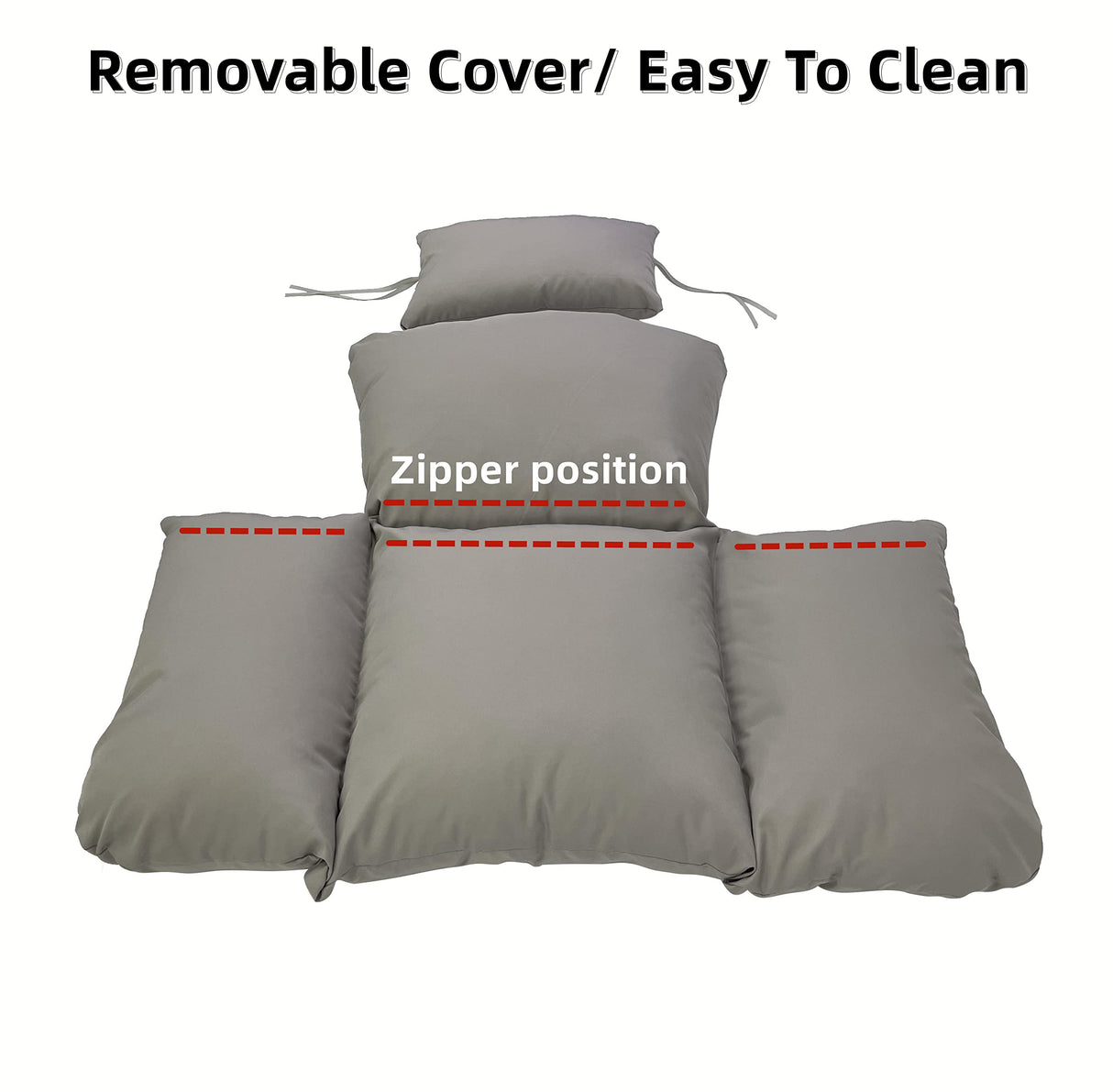 Srutirbo Swing Egg Cushion Replacement, Outdoor Hanging Basket Seat Cushion Pillow, Foldable Hanging Egg Chair Back Cushions with Headrest Pillow (Dark Grey) Srutirbo