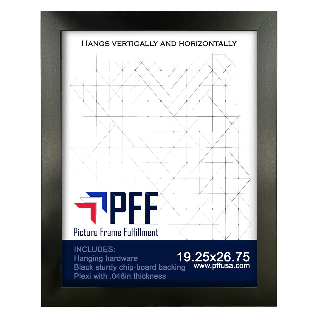 19.25x26.75 Puzzle Frame | Picture Frame | Poster Frame | 1.25 Inch Black Frame | Plexi Glass and Hanging Hardware Included PictureFrameFactoryOutlet