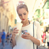 Flutesan 65 Pieces Sublimation Phone Holders Collapsible Phone Grip Holder Adhesive Finger Phone Stand Brackets with Double-Sided Tape for Most Smartphones and Tablets, Black and White Flutesan