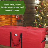Primode Christmas Tree Storage Bag | Fits Up to 9 Ft. Tall Disassembled Tree | 25" Height X 20" Wide X 65" Long | Durable 600D Oxford Material | Heavy Duty Xmas Storage Container (Red) Primode
