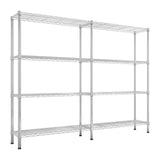 58 inch Wide Shelving Unit, 4 Tier Metal Rack, Pantry Storage Shelves Adjustable Wire Steel Shelving Unit for Heavy Duty Garage, Pantry, Kitchen Carbon Steel Storage Chrome TOEMOA