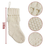 LimBridge Christmas Stockings Cable Knit, 3 Pack 18 inches Large Size Knitted Xmas Stockings, Rustic Farmhouse Boho Style Stocking Decorations for Family Holiday Season Decor, White & Beige LimBridge