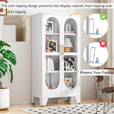 baoliwo 61" H Locking Display Cabinet with Glass Door, Tall Storage Cabinet with 3 Adjustable Shelves, Metal Curio Cabinet Multi-Purpose Display Case for Collectibles Bedroom Living Room Office baoliwo