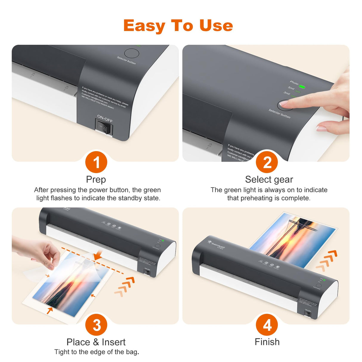 Bonsaii 13 Inch Laminator Machine with Never Jam Technology, Laminator Machine 11x17 Inch with Laminating Sheets, Laminating Machine for Home, Office, and Classroom Organization Supplies - L318-A bonsaii