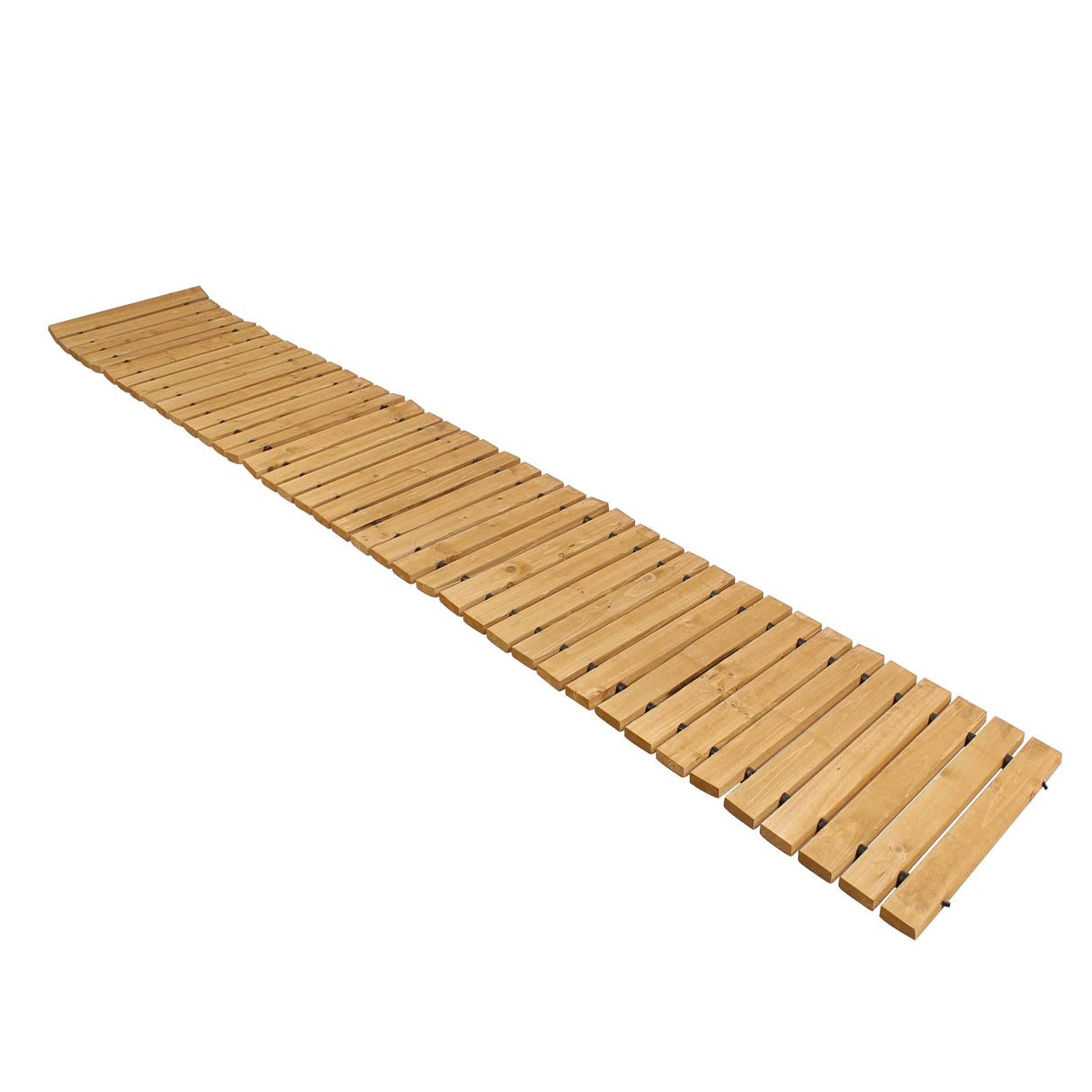 7Penn Garden Pathway Wood 8ft Roll Out - Weather Resistant Outdoor Flooring Wood Walkway Path for Garden, Backyard, Patio, RV, or Lawn - Wooden Slat Portable Roll Out Decking for Muddy Yards 7Penn