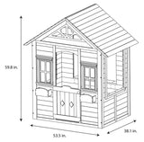 Sportspower Woodbridge Wooden Outdoor Backyard Playhouse with Flower Boxes, Red Sportspower