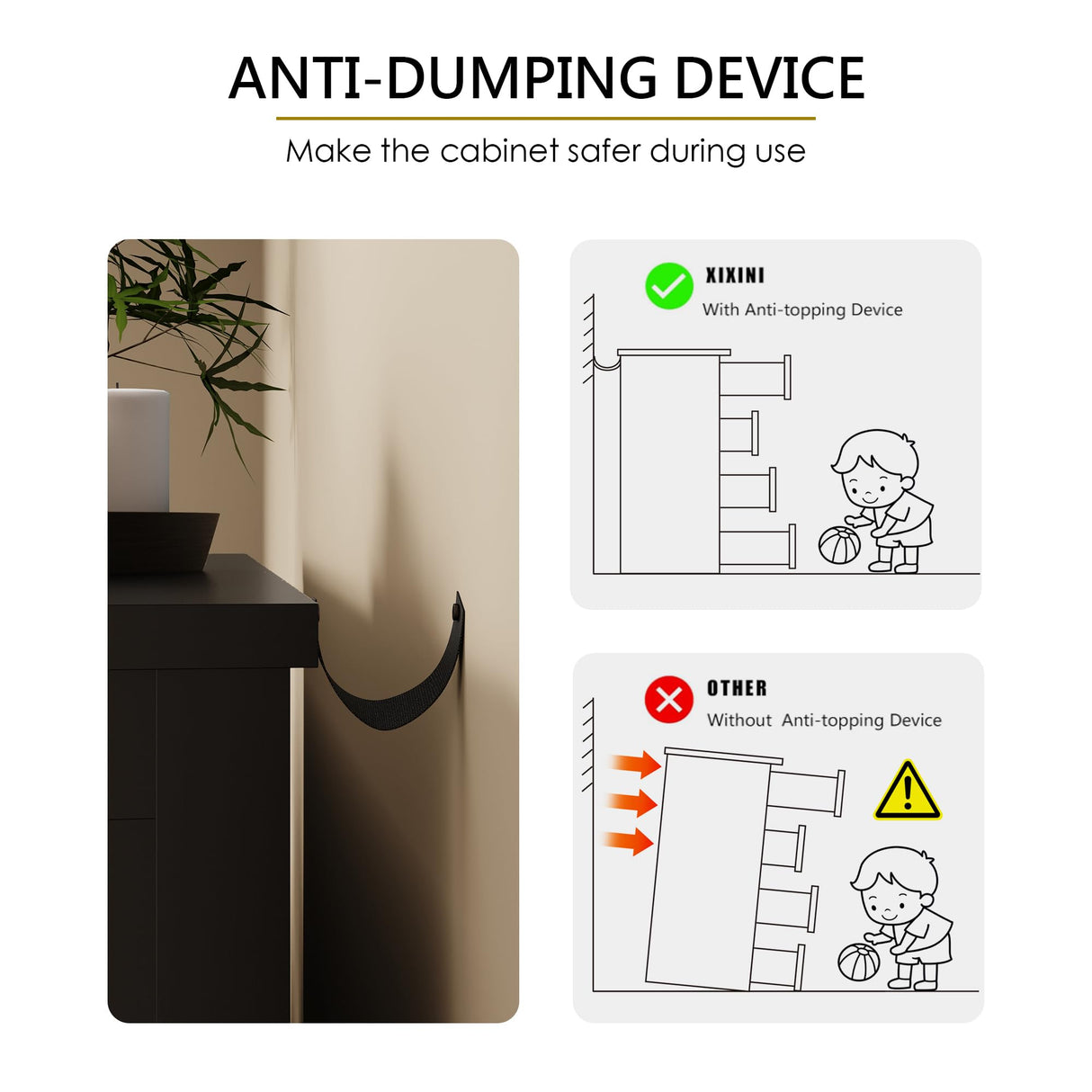 7 Drawer Dresser for Bedroom, Farmhouse Wood Chest of Drawers, Wide TV Stand Closet Storage Furniture with Metal Handle, Modern Wooden Clothes Organizer for Hallway, Living Room, Entryway, Black Xixini