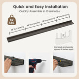 FLYJOE 72'' Floating Picture Ledge Shelf Set of 2 in Weathered Grey - Solid Pine Wood Nursery and Living Room Storage FLYJOE