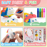 KODATEK 62 Pieces Unicorn Painting Kit, Arts and Crafts for Kids, Girls Toys DIY Creative Activity, 8 Unicorn Figurines, Easter Birthday Gift for 4-8 Years Old Girls Kids KODATEK