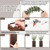 Vesici 2 Pack Wood Wall Planter Vase with Artificial Plants Indoor Plants Holder Pocket Farmhouse Wooden Vases Wall Flower Vase Hanging Plant Decor for Bedroom Kitchen Office Home (Wood,Eucalyptus) Vesici