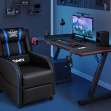 GYMAX Gaming Recliner, Massage Gaming Chair with Bluetooth Speaker, Adjustable Footrest & Lumbar Support, Single Ergonomic Gaming Sofa, Video Gaming Chair for Adults, Home Theatre (Blue) GYMAX