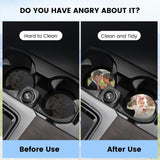 Sublimation Blanks Car Coasters, 12pcs Absorbent Ceramic Car Cupholder Coasters with A Finger Notch for Easy Removal, Keep Vehicle Free from Cold Drink Sweat, Stain and Spill Valyria