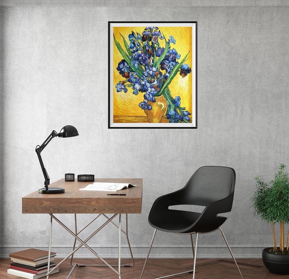 NIHO-JIUMA Diamond Painting Kits Van Gogh Irises, DIY 5D Full Drill Diamond Art Gift for Adult/Teen, Home Decoration (30x40cm/12x16inches) NIHO-JIUMA