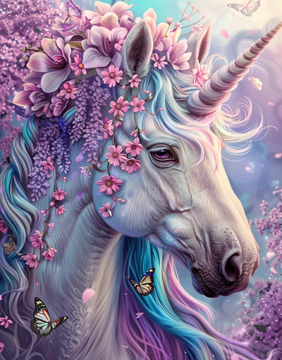 Milila Diamond Art Kits for Adults Full Drill Unicorn Round Diamond Painting Kits for Beginners Craft Kits for Home Wall Decor Gifts 11.8x15.7inch(Unicorn)