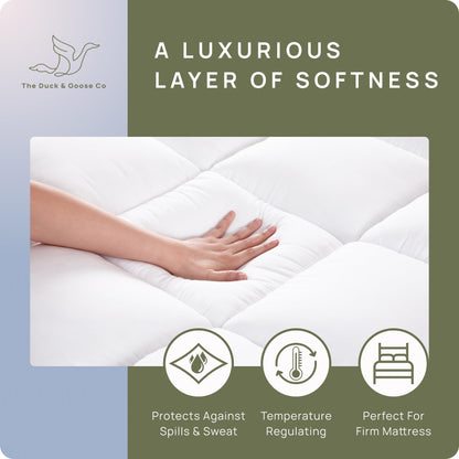 Extra Thick Mattress Topper Full for Firm Mattress, Plush & Soft Pillow Top Bed Topper for Cloud-Like Sleep & Back Pain Relief, Overfilled 1400GSM Thick Mattress Pad Cover, Fit to 6”-22”Mattress