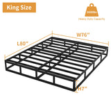 OSASET King Box Spring, 7 Inch King Size Box Spring Only, 3000 lbs Heavy Duty Metal Frame Mattress Foundation with Fabric Cover, Easy Assembly-Noise Free OSASET