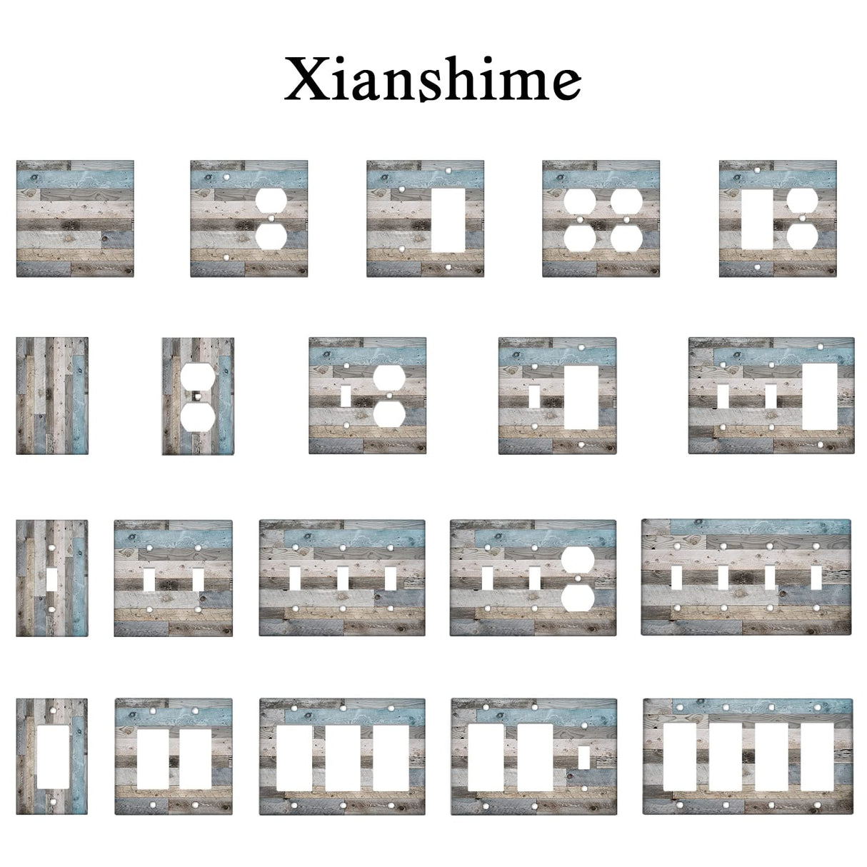 Rustic Farmhouse 3 Gang Toggle Switch/Wall Plate Retro Wooden Decorative Light Switch Cover Outlets Covers for Bedroom Kitchen Home Decor Xianshime