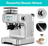 CASABREWS Espresso Machine with Grinder, Professional Coffee Maker with Milk Frother Steam Wand, Barista-Quality Cappuccino Latte Machine with LCD Display, Great for Coffee Enthusiasts CASABREWS