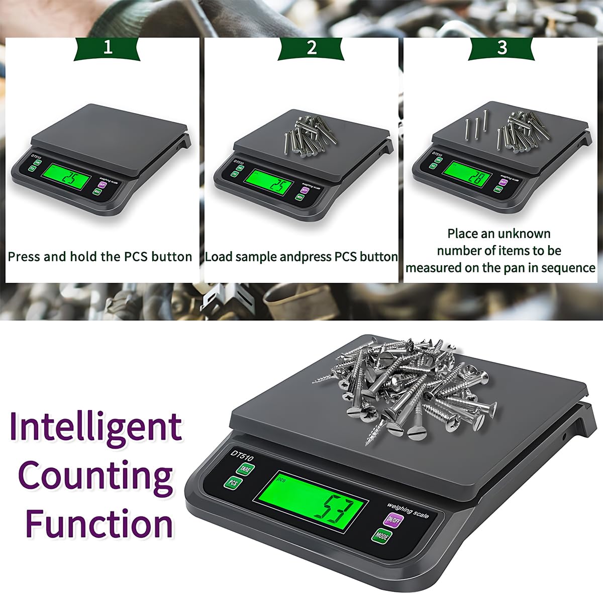 66LB 30kg Large Digital Kitchen Scale Food Scale for Baking Cooking Bread Meat Scales with Tare and Prep Counting LCD Display with Adapter, 6 Unit (Grey, 30kg) LNXDMWMS