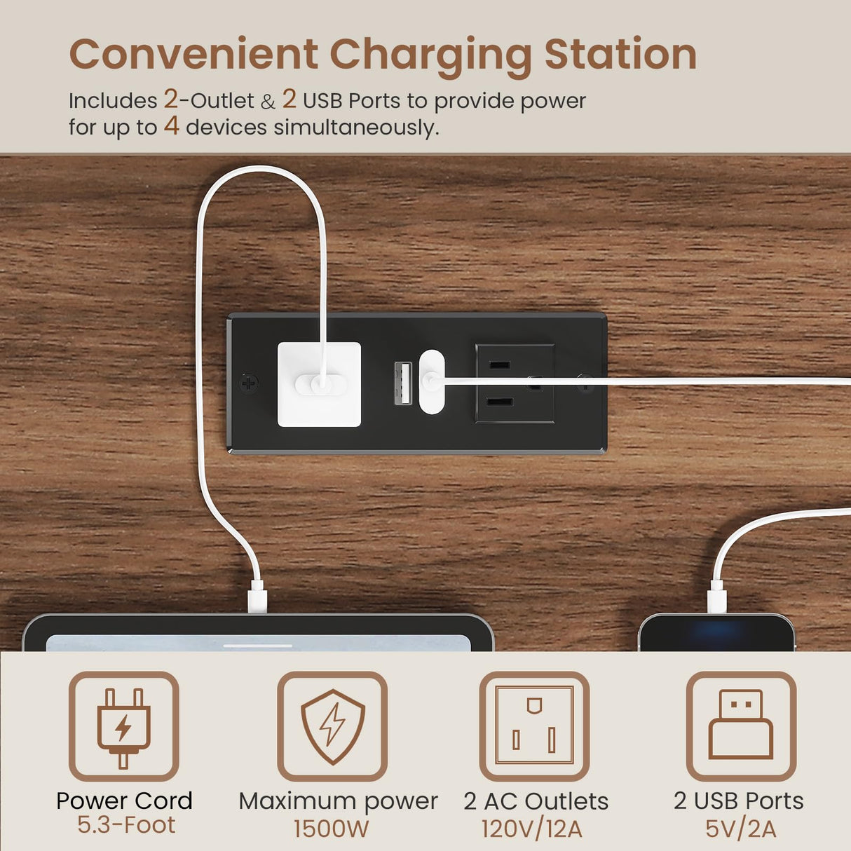 SEDETA 40" Study Table, Small Computer Desk with Drawer & Storage Shelves, Farmhouse Writing Desk for Small Space, White Home Office Desk with Power Outlet, Desk for Bedroom, Living Room SEDETA