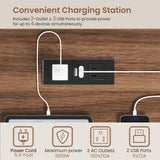 SEDETA 40" Study Table, Small Computer Desk with Drawer & Storage Shelves, Farmhouse Writing Desk for Small Space, White Home Office Desk with Power Outlet, Desk for Bedroom, Living Room SEDETA