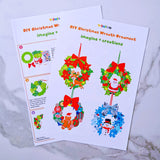 Winlyn 12 Sets Winter Crafts DIY 3D Christmas Wreath Ornaments Art Sets Santa Snowflake Snowman Foam Stickers Arts and Crafts for Kids Holiday Home Classroom Activities Winlyn
