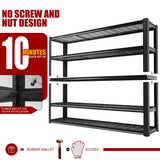 VDEVY 60" W x 72" H x 24" D Garage Shelving Heavy Duty,5 Tier Adjustable Metal Shelves Storage Rack,3030 LBS Large Industrial Shelving Unit for Basement,Warehouse,Garage Organization VDEVY