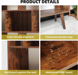 Mid Century Modern Bookshelf – 7 Cube Retro Bookcase, 3 Tier Open Shelf Mid Century Book Shelf, Walnut Dark Wood Rustic Bookshelves for Living Room Bedroom, Sturdy Wooden Bookcase TooCust