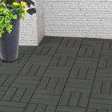 MCombo Interlocking Deck Tiles, Wood Outdoor Flooring, Solid Wood Acacia Deck Tiles for Patio Lawn Garden Balcony and Backyard (Pack of 10, 12" x12") (Light Grey) MCombo