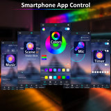 LAFULIT 10 PCS RGB Under Cabinet Lights Kit, App and Remote Control Led Strip Lights, Music Sync Color Changing Led Lights, Plug in Light for Cabinet, Counter, Shelf, Bookcase, 13ft LAFULIT