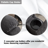 CANMOV Power Lift Recliner Chair with Massage and Heat for Elderly, Overstuffed Wide Recliners, Heavy Duty and Safety Motion Reclining Mechanism with USB Ports, 2 Concealed Cup Holders, Smoke Gray CANMOV