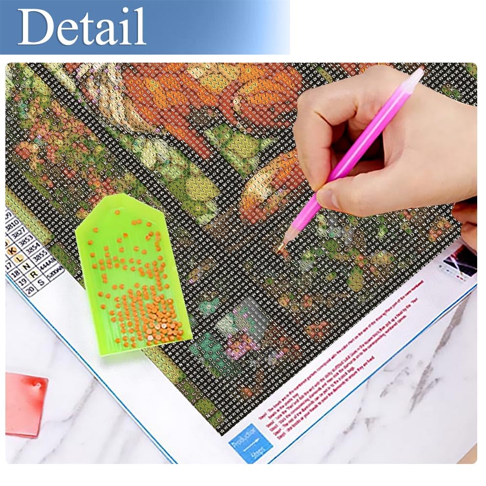 JFYHAB Fox Diamond Painting Kits for Adults, 5D DIY Full Drill, Round Full Drill Stain Glass, 12x16 inch JFYHAB