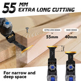 18 PCS Titanium Oscillating Tool Saw Blades with Stainless Steel Scraper and Semicircle Blades Kit, Universal Multi Tool Blades for Light Metal Sheet Pipe and Wood (NOT for Star Lock Interface) KELIN