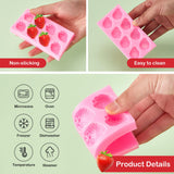 3 Pcs 3D Strawberry and Flowers Silicone Mold Strawberry Baking Mold Fruit Fondant Handmade Candy Jelly Bakeware for Baking Chocolate Pan Cake Kid Cupcake Soap Candle Clay Resin Wax Making Cunhill