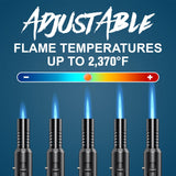 Flame bird Butane Torch Lighter, Refillable Kitchen Blow Torch with Safety Lock & Adjustable Flame for DIY BBQ Baking Desserts and Soldering Camping(No Prefilled) Flame bird