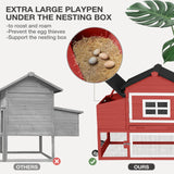 MEDEHOO Chicken Coop Expandable Chicken House for Outdoor with Wheels Nesting Box, Leakproof Pull-on Tray, and UV-Resistant Roof Panel - Red MEDEHOO